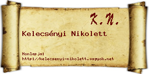 Kelecsényi Nikolett névjegykártya